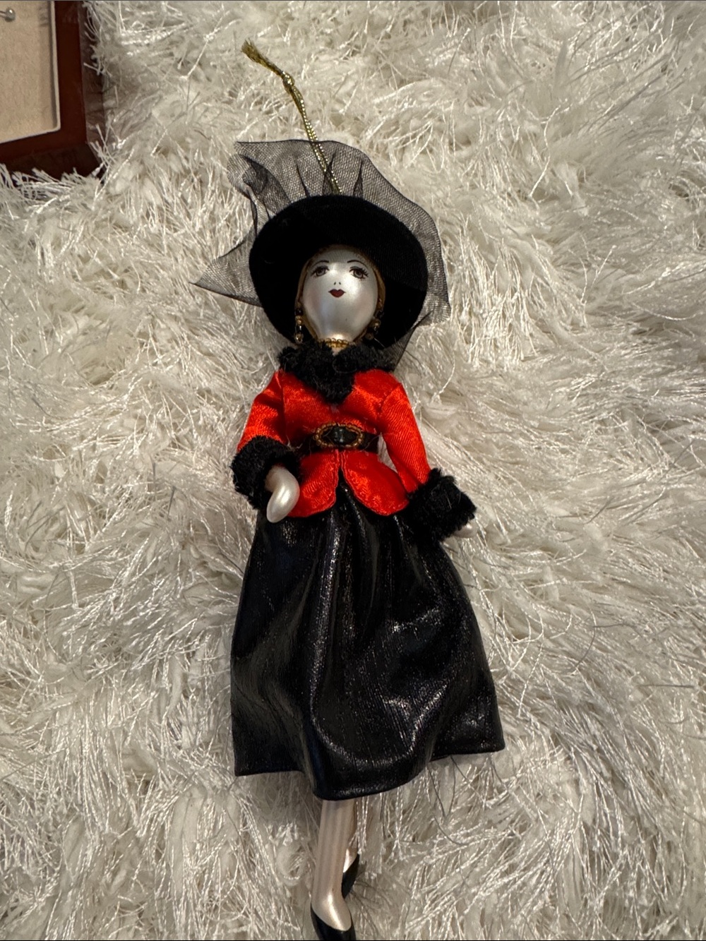 Classic Red and Black Lady Ornament Home Accent
